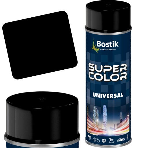 Univerzálna farba v spreji čierna Lesk 400ml 9005 Bostik lak na dekoráciu