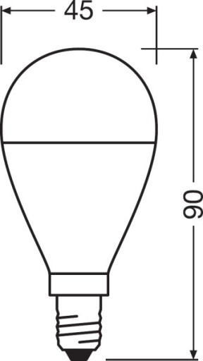 LED GUĽOVÁ žiarovka E14 8W = 60W 806lm 6500K OSRAM