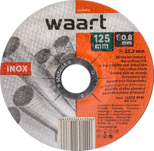 WAART Korundový kotúč na rezanie kovu, ocele, 125 mm x 0,8 INOX