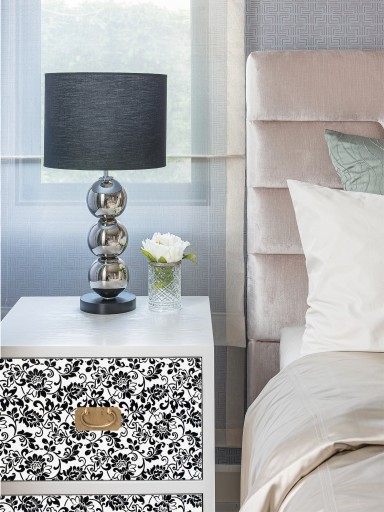 Fólia Ornament Biela a Čierna Nábytková dyha 90cm