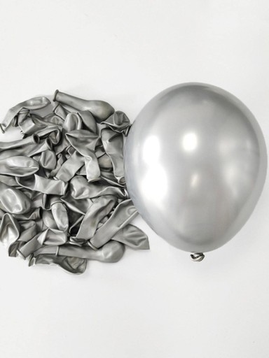 Kovové strieborné CHROME balóniky na girlandy, 5 palcov, 50 kusov