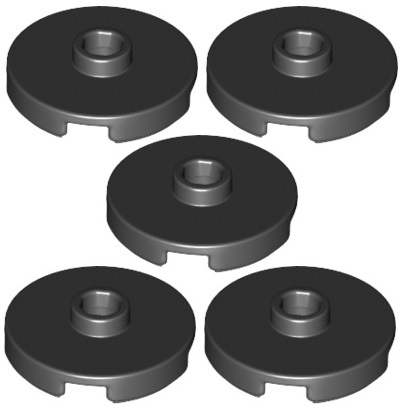 LEGO Flat Round 2x2 Spline Black 18674/6195325 x5