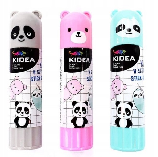 3x SILNÉ ŠKOLSKÉ LEPIDLO KIDEA 3x 15g PANDA BEARS