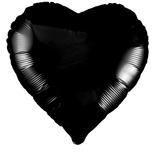 Fóliový balón BLACK BLACK HEART 45 cm
