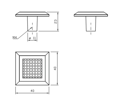 Nábytkový gombík s chrómovými kryštálmi 40x40 mm - GKS006 AMIX