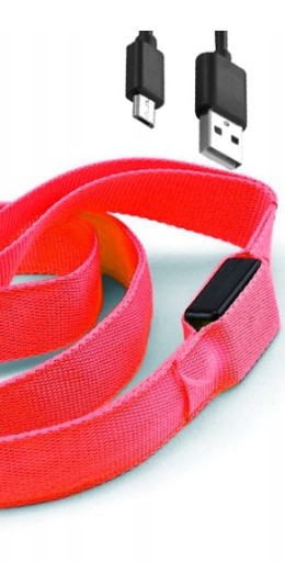 LED USB vodítko pre psa, ČERVENÉ, 120 cm
