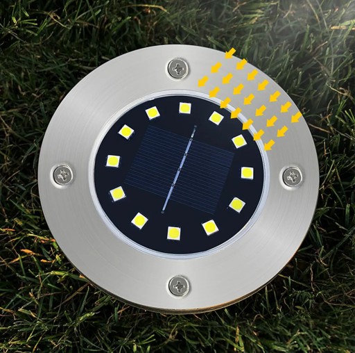COLD LED ploché zemné solárne svietidlo 16 LED na trávniky, P-216
