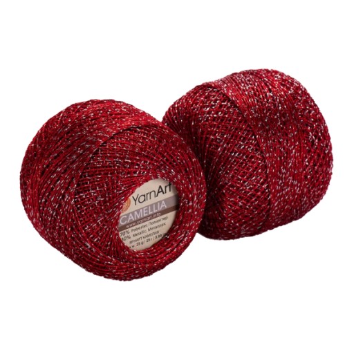 Camellia YarnArt metalická šnúra, červená416