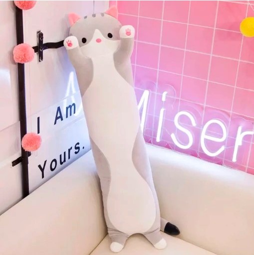 PLYŠOVÝ MASKOT, DLHÝ VANKÚŠ PRE MAČKU, 50 cm