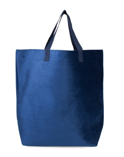 MODRÁ ZAMATOVÁ TAŠKA NA PRÁDLO XXL 70x25x55/80cm