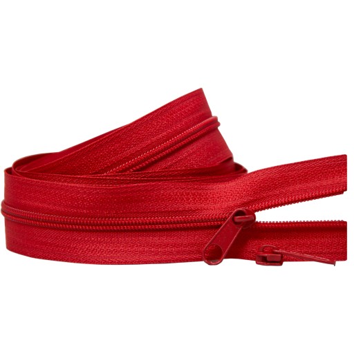 3mm špirálový zips páska ČERVENÁ + 2 zipsy 1m