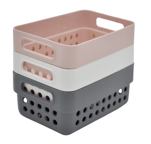 ORGANIZER nádoba na košík KOŠÍK 5x7,5x11,5 plast ŠEDÁ 350ml