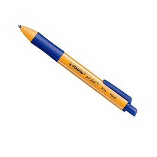 BLUE automatické guľôčkové pero STABILO Pointball M 0,5 mäkké