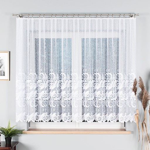 Žakárový záves z metra White, výška 160 cm