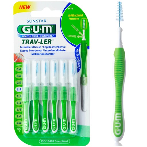 GUM medzizubné kefky 1,1 mm stierače – 6 ks