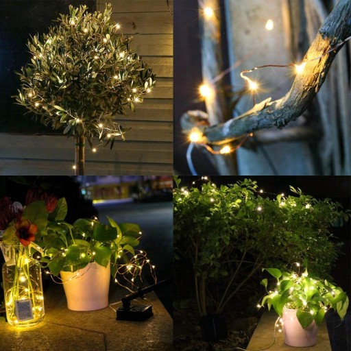 BATÉRIOVÉ NAPÁJANÉ MIKROLED LAMPY - 2m TEPLÁ BIELA
