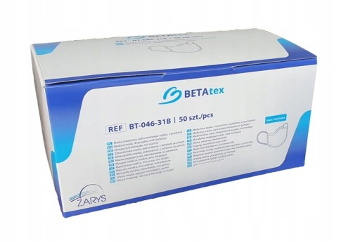 IIR BETAtex 3-D lekárske masky, modré, 50 ks