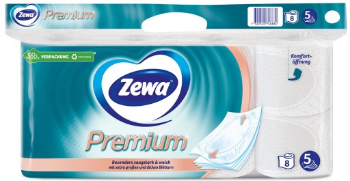 Toaletný papier ZEWA PREMIUM 5 VRSTVOVÝ 8 VALCOV / ROLKA 110 DLAŽDIC