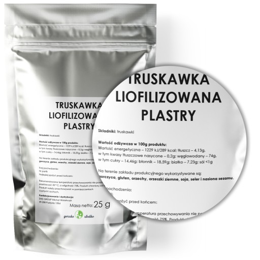 MRAZOM SUŠENÉ JAHODY jahodové plátky 25g