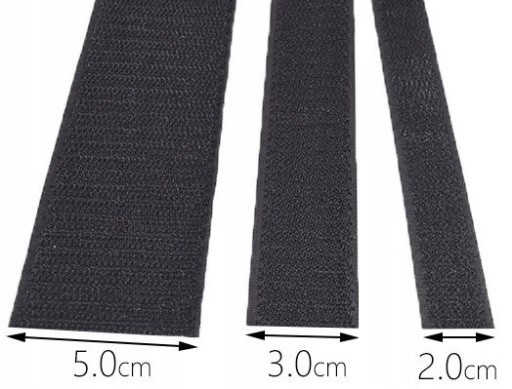 Pútko na suchý zips a háčik s lepiacou páskou ČIERNA 20mm 1m