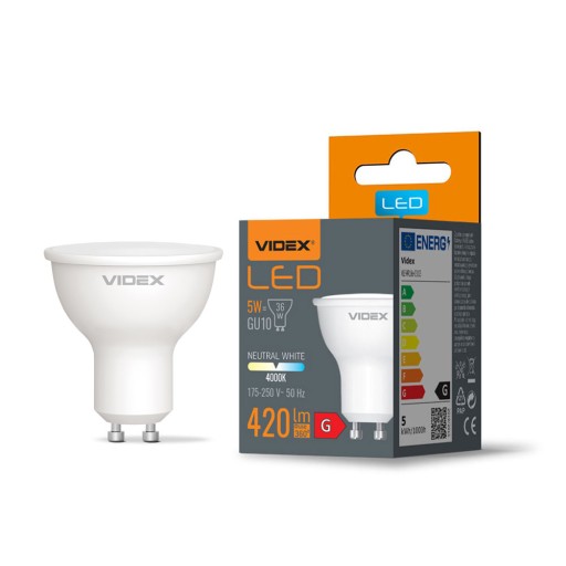VIDEX GU10 LED ŽIAROVKA 5W 420LM NEUTRÁL