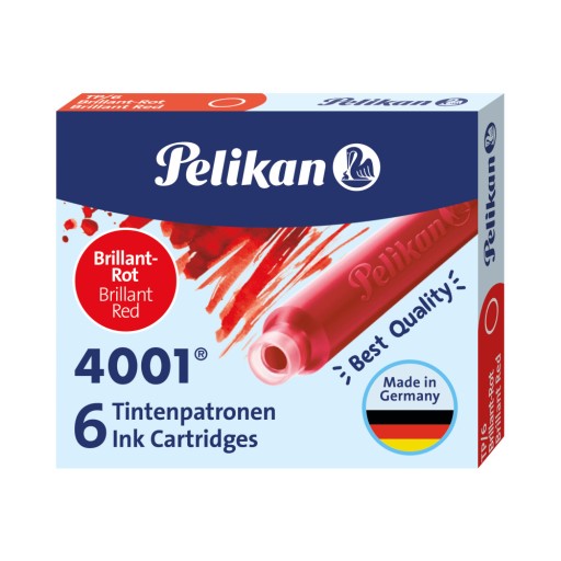 Červené náplne TP/6, 6 ks pero Pelikan