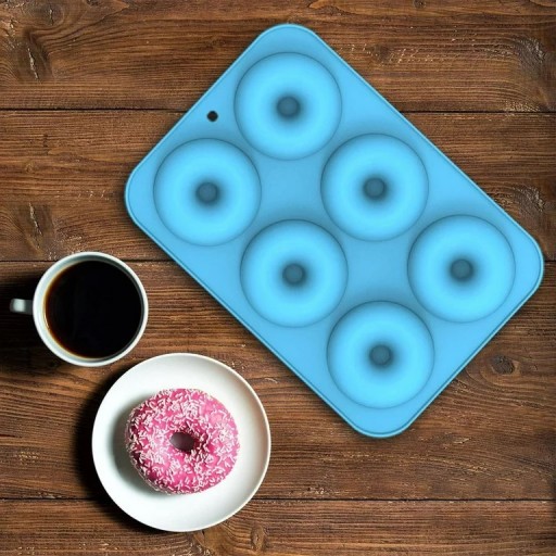 SILIKÓNOVÁ MOLKA NA DONUTY, PNEUMATIKY, FORMY NA DONUTY, MUBBLE, 6 DONUTOV
