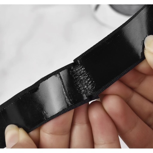Samolepiaca páska na suchý zips s obrázkovým lepidlom Čierna sada 2 strán 25mm 5m