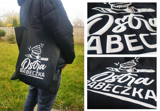 Čierna bavlnená taška MNOHÉ dizajny pre mamičku a babičku