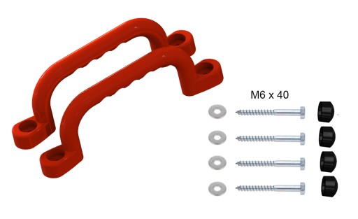 SLNKO - IHRISKO RÚČKY 240 mm - 2 ks S ČERVENÝMI SKRUTKAMI BK