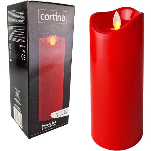 SVIEČKA LED VLOŽKA SVIEČKY PRE GRATÉNOVÉ BATÉRIE S POHYBLIVÝM PLAMEŇOM 17cm ČERVENÁ