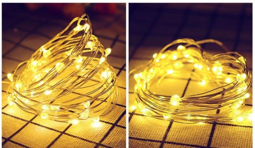 BIELE drôtené svetlá, 30 LED batérií na ozdobu vianočného stromčeka