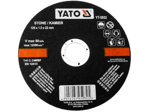 Yato Stone Rezací kotúč 125x22mm YT-5932