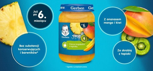 Gerber dezert Tropické ovocie s tapiokou po 6 mesiacoch 190g