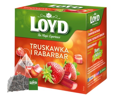 Ovocný čaj Jahoda Rebarbora Ovocný výkon teplý a studený LOYD 20 t.