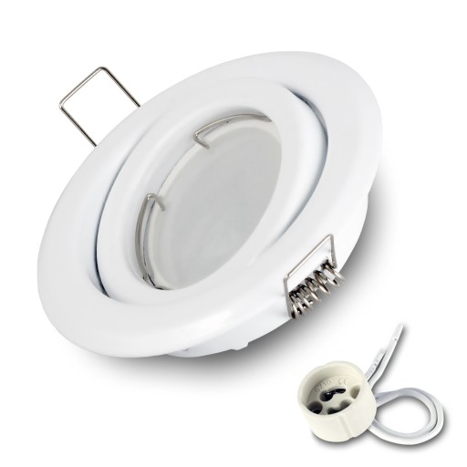 SET Nastaviteľné biele halogénové svietidlo + GU10 7W neutrálna LED žiarovka
