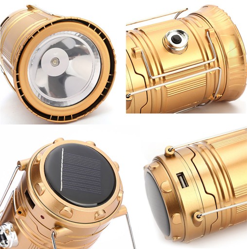 LED TURISTICKÁ LAMPA SOLAR CAMPING TORCH