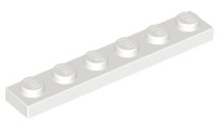 LEGO 3666 TANIER 1x6 biely NOVINKA (18g) 16 ks.