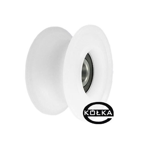 Rolka fi. Plast 60 mm, profilovaný, s ložiskami, pre 25 mm lano