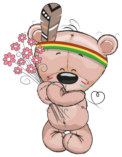 NÁLEPKA NA ZRKADLO NA OKNO BOHO INDICKÝ MEDVEĎ