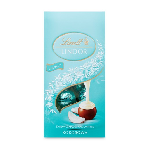 Lindt LINDOR Pralinky kokosové čokolády mliečna čokoláda kokos 100g