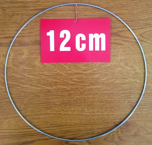 STRIEBORNÝ prsteň/ráfik na lapače snov a makramé, 12 cm