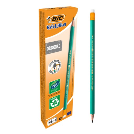 BIC EVOLUTION 655 HB NEZlomiteľná ceruzka S GUMA X12