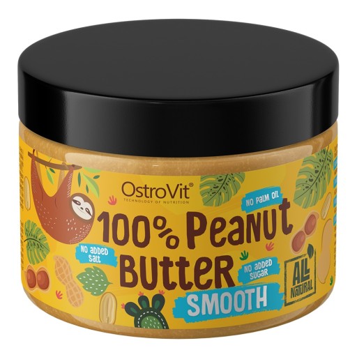 OstroVit Arašidové maslo 100% 500 g ARAŠIDOVÉ MASLO Krémová pasta bez CUKRU, SOĽ