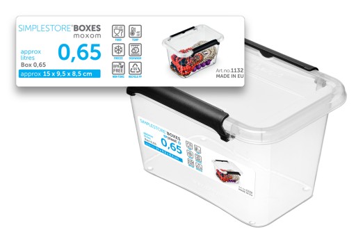Priehľadná plastová nádoba s vekom 0,65L Box Organizer Box