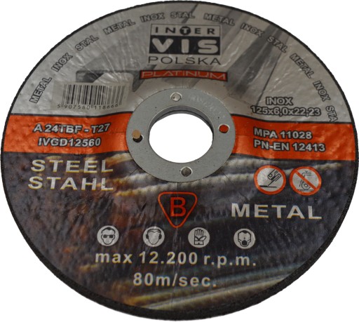 Kovový brúsny kotúč 125x6 mm INTER VIS