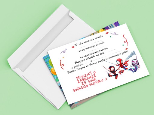 SPIDEY A SUPER-KAMARÁD POZVÁNKA NA NARODENINY DIEŤAŤA + OBÁLKA ZDARMA