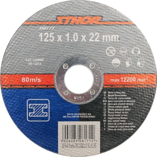 Rezný kotúč na kov 125 x 1 x 22 mm 08171
