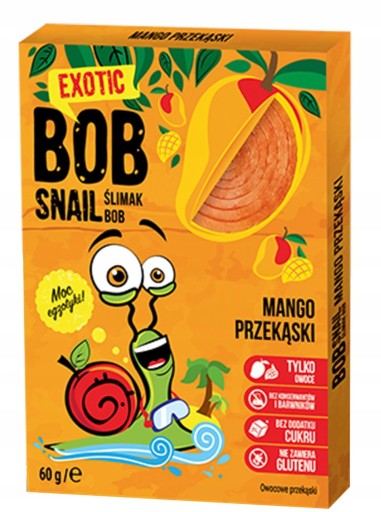 BOB Ślimak SNAIL Mango snack 100% - 60 g