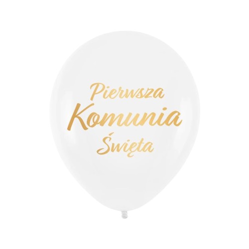 Sada balónov s nápisom sväté prijímanie, 6 kusov, biela